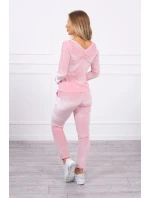 Velurová souprava se model 21753150 na zadní straně pudrově růžová - K-Fashion