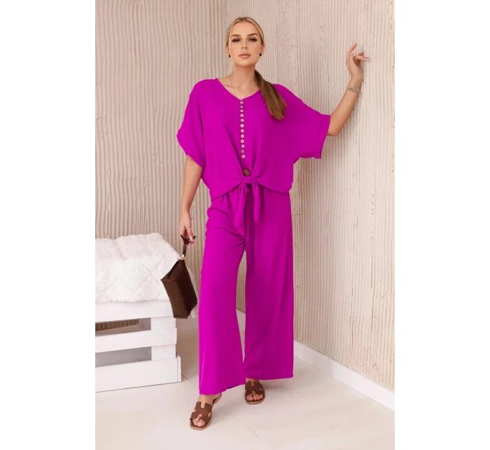 Souprava halenky a kalhot tmavě fialová Souprava halenky a kalhot tmavě fialová