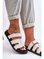 Dámské látkové sandály s lemovkou bílou model 21628614 - Boto Dámské látkové sandály s lemovkou bílou model 21628614 - Boto