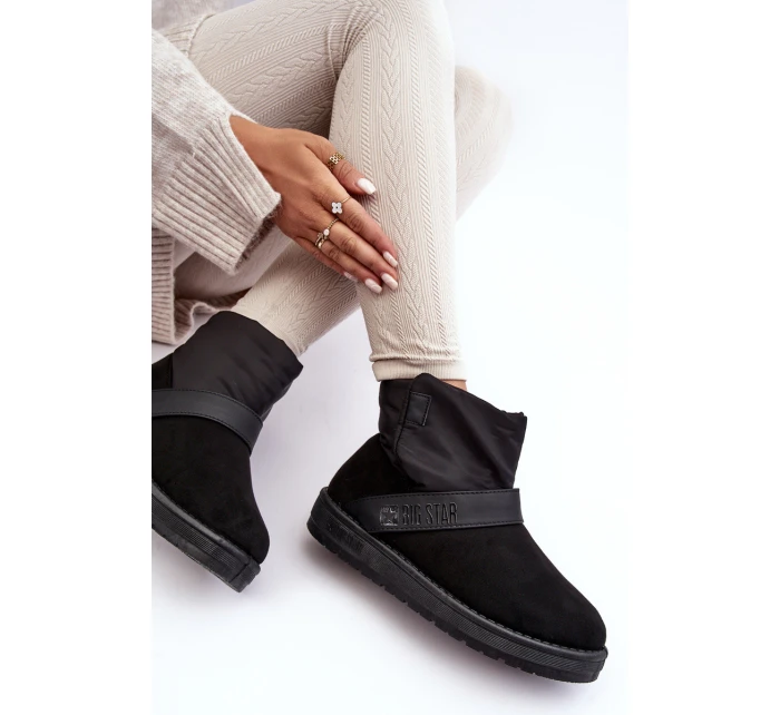 Ocieplené sněhule na platformě černé Big Star MM274151 Ocieplené sněhule na platformě černé Big Star MM274151