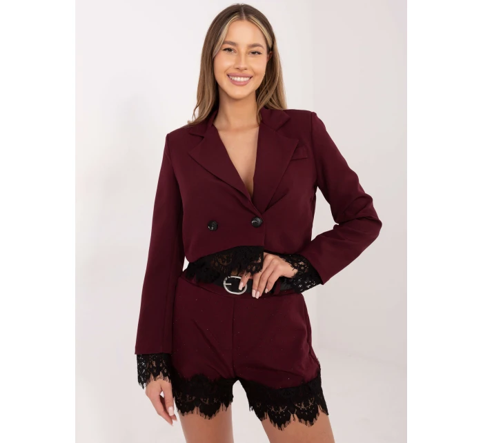 Szorty IT SN model 21799736 bordowy - FPrice Szorty IT SN model 21799736 bordowy - FPrice