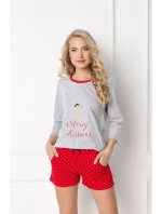 Pyžamo Cookie Short Grey-Red - Aruelle Pyžamo Cookie Short Grey-Red - Aruelle