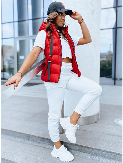 Dámská prošívaná vesta model 22045077 červená - FashionStreet