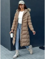 Dámský zimní kabát LUXWARM tmavě béžový FashionStreet TY4375