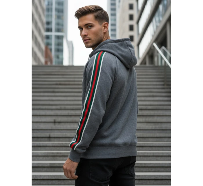 Pánská šedá mikina s kapucí Dstreet model 21994648 - FashionStreet