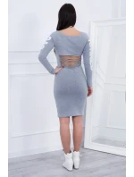 Hadrové šedé melanžové šaty