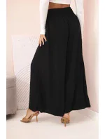 Dámské viskózové kalhoty s elastickým pasem černý
