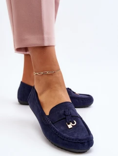 Dámské modré klasické semišové mokasíny model 21651261 - Boto