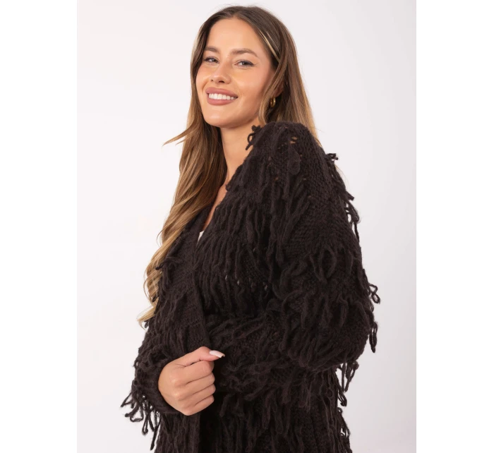 Sweter MI SW model 21314545 ciemny brązowy - FPrice Sweter MI SW model 21314545 ciemny brązowy - FPrice