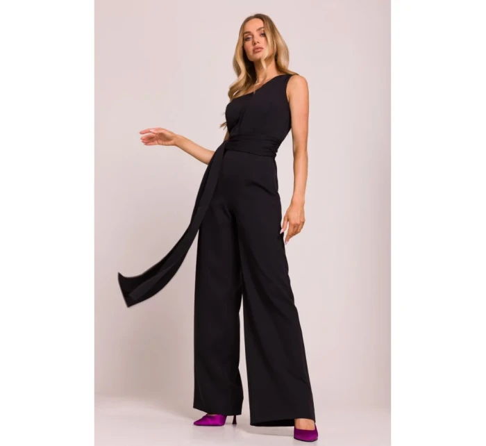 M845 Kombinéza na jedno rameno se šerpou - černá