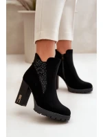 Boty na podpatku NS329P černé - Step in style