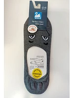 Pánské vzorované ponožky se silikonem úsměv W91 šedé - Wola