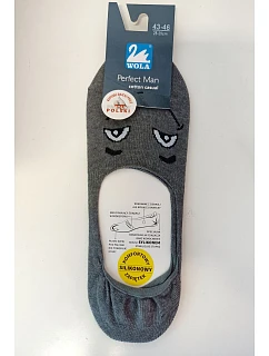 Pánské vzorované ponožky se silikonem úsměv W91 šedé - Wola