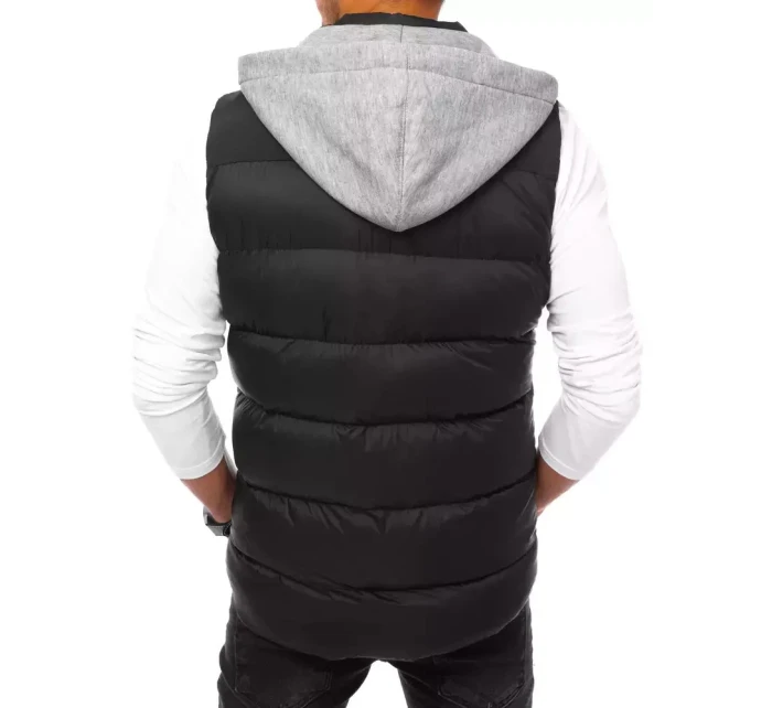 Pánská vesta s kapucí černá Dstreet TX3936 Pánská vesta s kapucí černá Dstreet TX3936