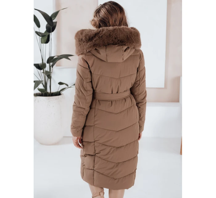 Dámská zimní dlouhá prošívaná bunda s umělou kožešinou FashionStreet TY5086