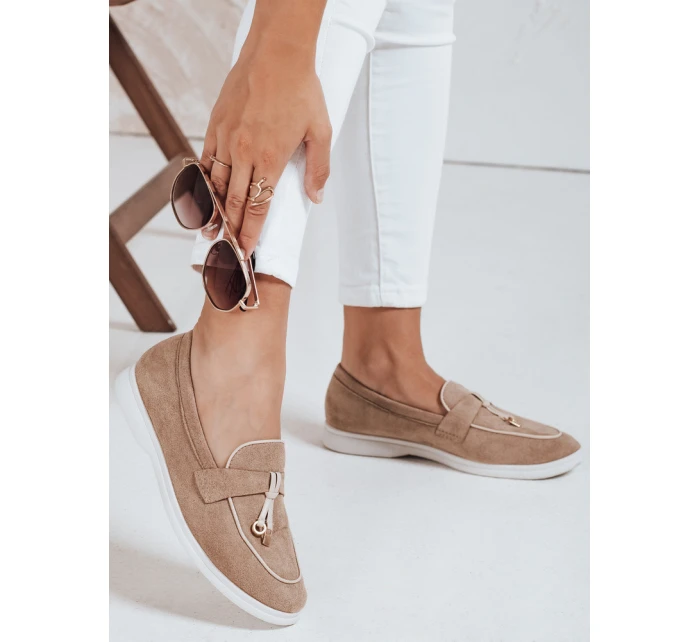 Dámské semišové béžové mokasíny Dstreet model 21992083 - FashionStreet