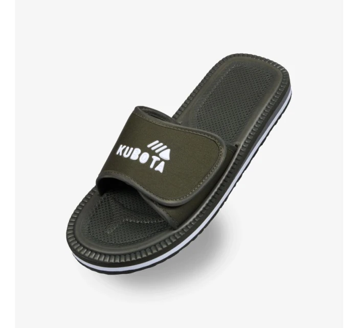 Žabky Kubota na suchý zip v khaki barvě K0000-100-005-19-1