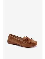 Dámské mokasíny z přírodní semišové kůže Camel model 22147661 - EVENTO