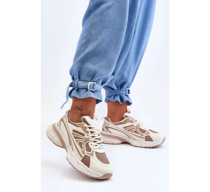 Dámské sportovní šněrovací boty Béžove Emare Dámské sportovní šněrovací boty Béžove Emare