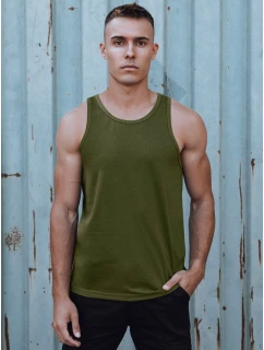 Pánské zelené tričko bez rukávů FashionStreet RX5621