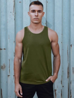 Pánské zelené tričko bez rukávů FashionStreet RX5621