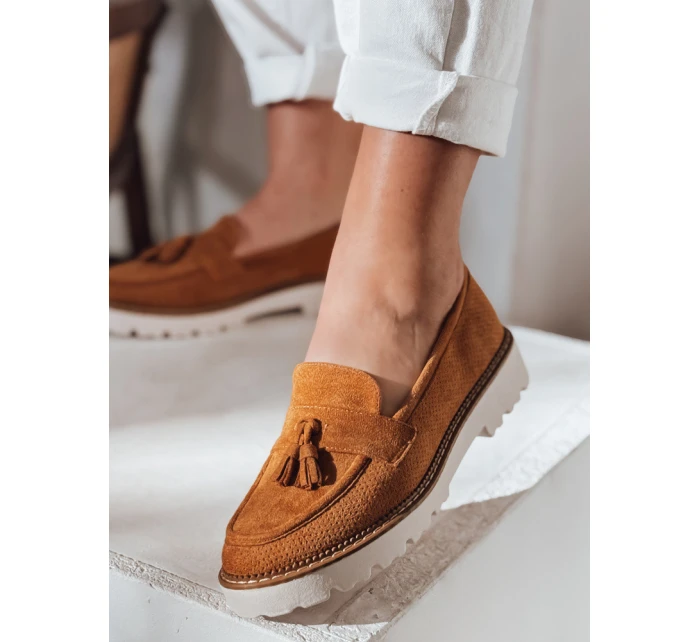 Dámské ažurové mokasíny VANESSO camel FashionStreet ZY0714 Dámské ažurové mokasíny VANESSO camel FashionStreet ZY0714