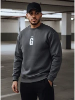 Pánská grafitová mikina s potiskem FashionStreet BX5921