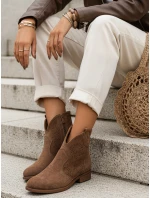 Dámské ažurové boty coffee FashionStreet ZY1345 Dámské ažurové boty coffee FashionStreet ZY1345