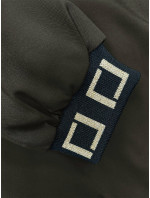 Krátká bunda v army barvě s ozdobnými stahovacími lemy (16M9083-136)