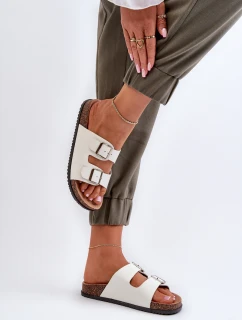 Dámské sandály s přezkami bílé Oliena