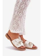Sandály S Dekorací Přírodní Kůže Zazoo model 21682154 Bílé - Boto