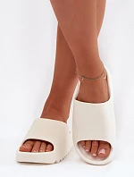 Dámské pantofle na platformě Ecru Olyria