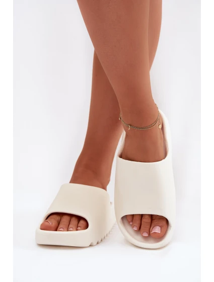 Dámské pantofle na platformě Ecru Olyria