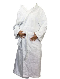 AKCE - Dámský župan s kapucí 31070100 bílý - Vestis