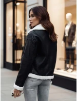 Dámská kožená bunda s ovčí kůží FURBLAZE FashionStreet černá TY4730z