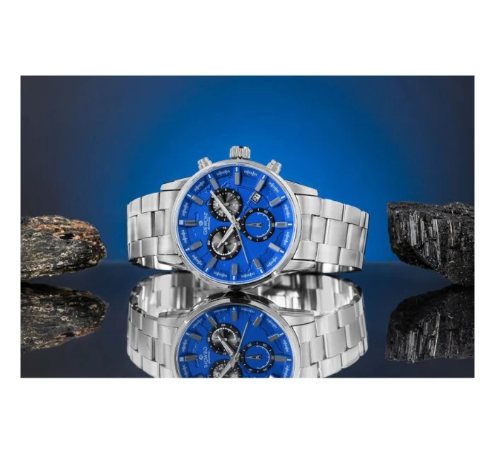 Pánské hodinky Giewont Chronograph Sapphire Silver Blue GW4580-B3