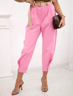 Kalhoty Summer Punto se zapínáním na nohavice světle růžová