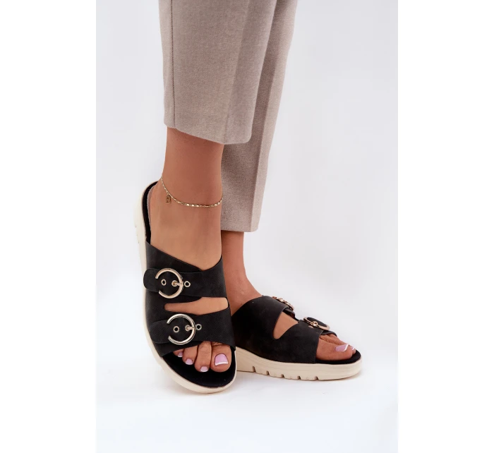 Dámské sandály na platformě a klíně černé Vimarils Dámské sandály na platformě a klíně černé Vimarils