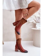 Zateplené Dámské Kotníkové Boty Na Podpatku Hnědé Relabina Zateplené Dámské Kotníkové Boty Na Podpatku Hnědé Relabina