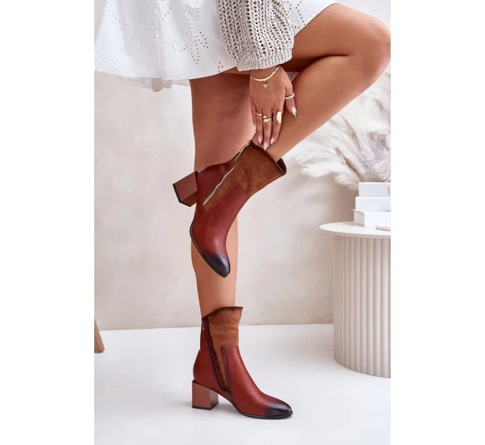 Zateplené Dámské Kotníkové Boty Na Podpatku Hnědé Relabina Zateplené Dámské Kotníkové Boty Na Podpatku Hnědé Relabina