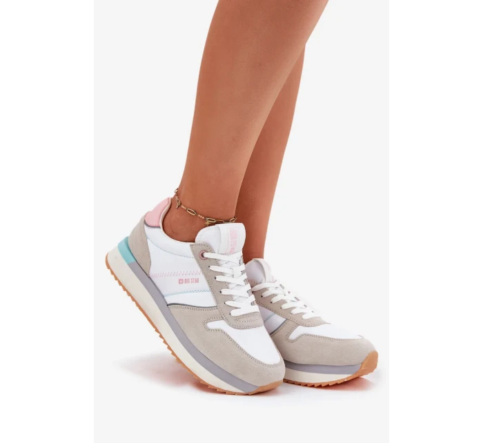 Dámské semišové tenisky Big Star HI-POLY SYSTEM – béžovo-bílé Dámské semišové tenisky Big Star HI-POLY SYSTEM – béžovo-bílé