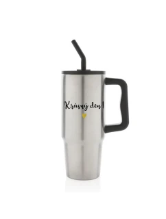 KRÁSNÝ DEN - stříbrný cestovní termohrnek 900 ml  