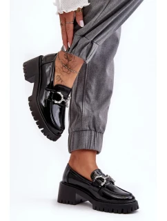 Mokasíny na podpatku model 20646525 černé Step in style - Inello