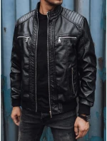 Pánská kožená bunda černá FashionStreet TX4739 Pánská kožená bunda černá FashionStreet TX4739