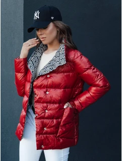 Dámská přechodná prošívaná bunda červená model 21979176 - Dstreet