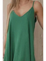 Mušelínové šaty na ramínka zelený