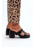 Kožené Dámské Žabky S A Ozdobou Černé model 21661361 - Zazoo