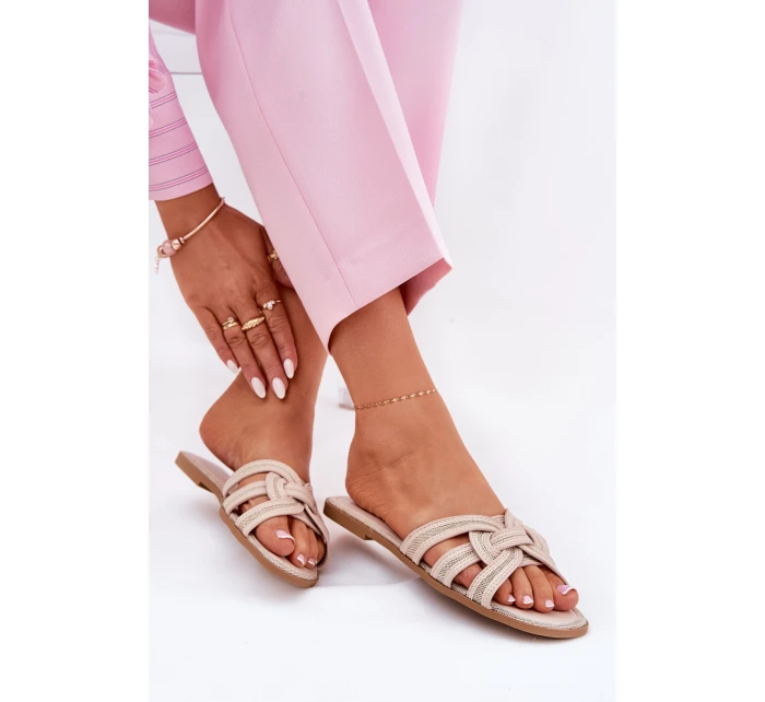 Dámské Plážové Sandály S Pásky Béžové model 21689705 - Boto Dámské Plážové Sandály S Pásky Béžové model 21689705 - Boto