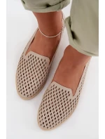 Dámské perforované polobotky Béžové model 22027639 - Boto Dámské perforované polobotky Béžové model 22027639 - Boto