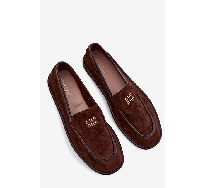 Dámské ploché mokasíny model 22100012 Čokoládové - VINCEZA